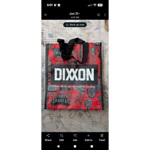 Dixxon Flannel Co. Reusable Shopping Tote Bag Red/Black